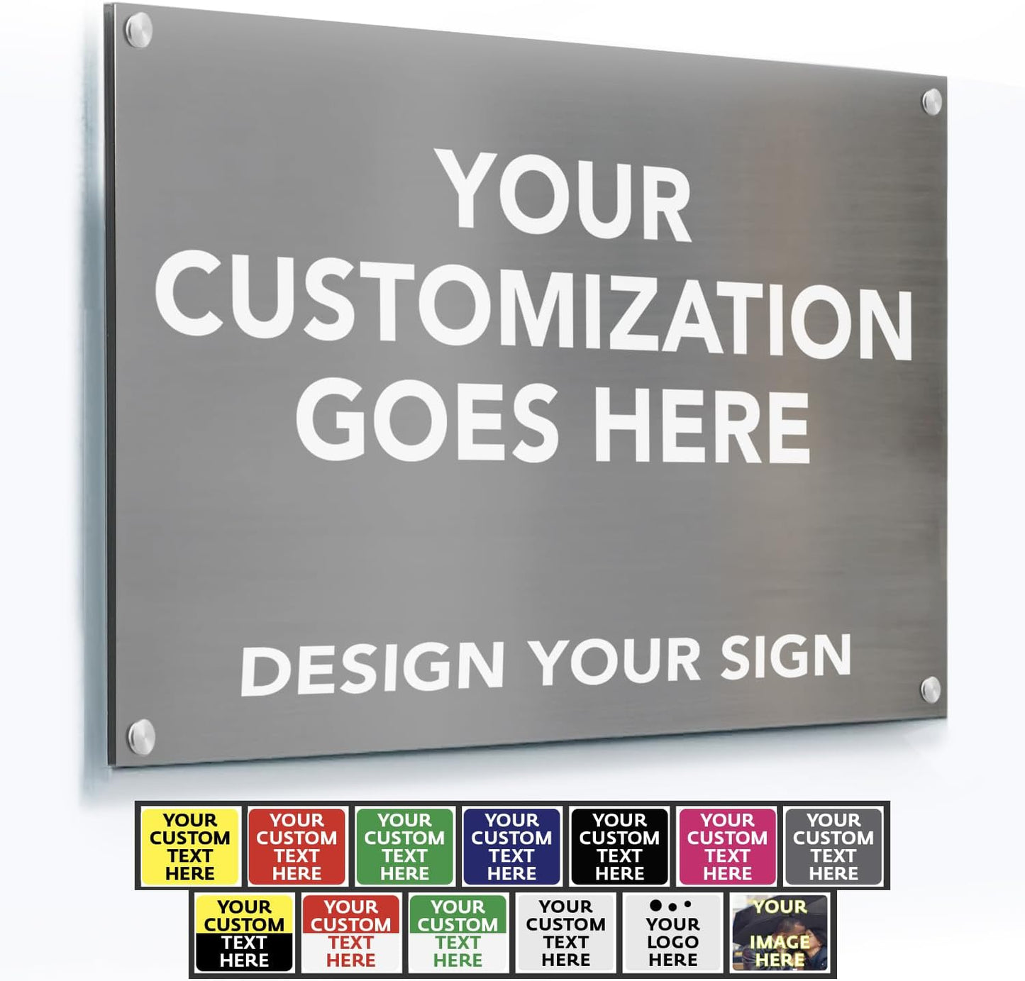 Custom Metal Signs, Personalized Aluminum, Customized Safety, Business Signs, Waterproof Outdoor, White Aluminum (Gray, 18x12 In)