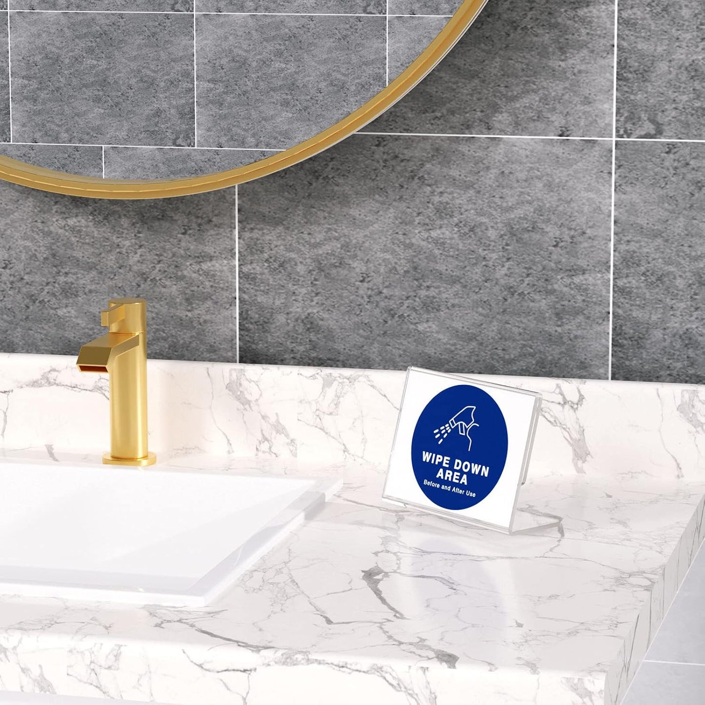 NIUBEE Slanted Back Acrylic Sign Holder 6 x 4 Inches, Clear Plastic Sign Holder Paper Display Table Stand for Office, Store, Restaurant -Horizontal (6 Pack)