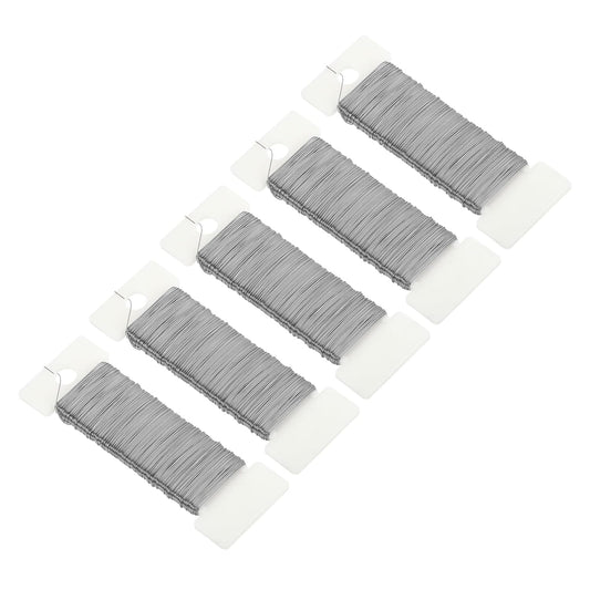 MECCANIXITY 190 Yards/575 Feet 27 Gauge Metal Floral Wire Silver Tone Flexible Paddle Thin Floral Wires for Craft, Christmas Wreath, Flower Arrangement, Wedding, Total 5 Roll