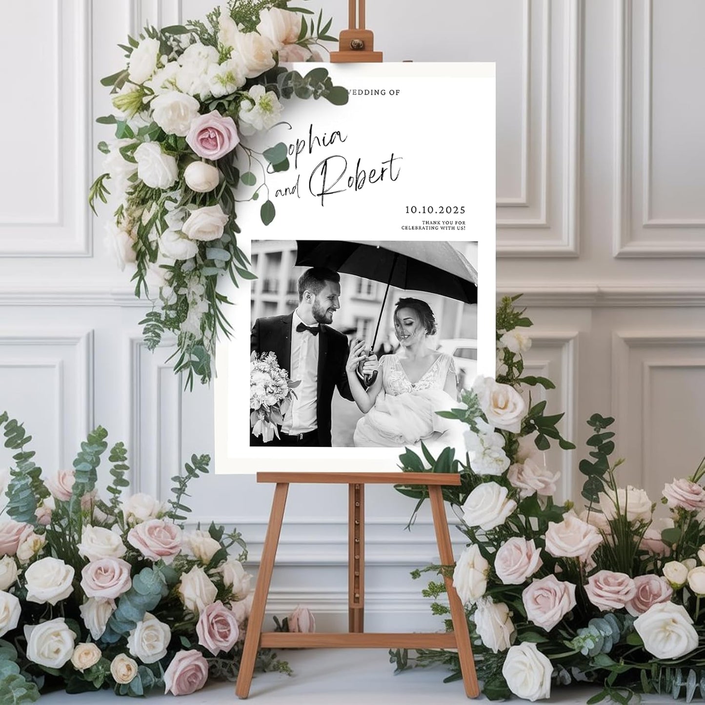 Personalized Wedding Welcome Signs with Photo – Custom Welcome to the Weddings Sign Holder for Celebration Decor, Wedding Rustic Sign, Outdoor Signs for Anniversary, Bridal Party
