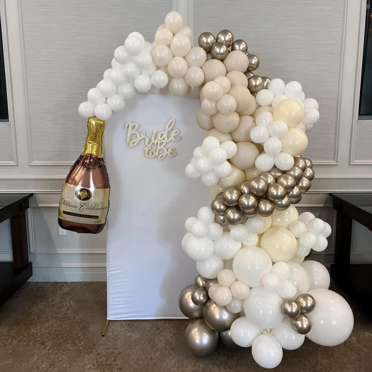 Patimate Beige Blush Neutral Balloons Set, 50 pcs 12 inch Metallic Champagne Blush Beige Sand White Latex Balloons Kit for Bridal Shower Bachelorette Teddy Bear Baby Shower Wedding Party Decorations