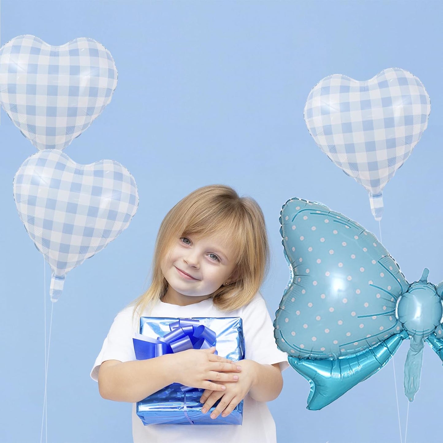 36 Inches Bow Foil Balloon Huge Bowtie Blue Balloon for Baby Shower, Wedding, Kids Theme Party Decoration (Blue 3)