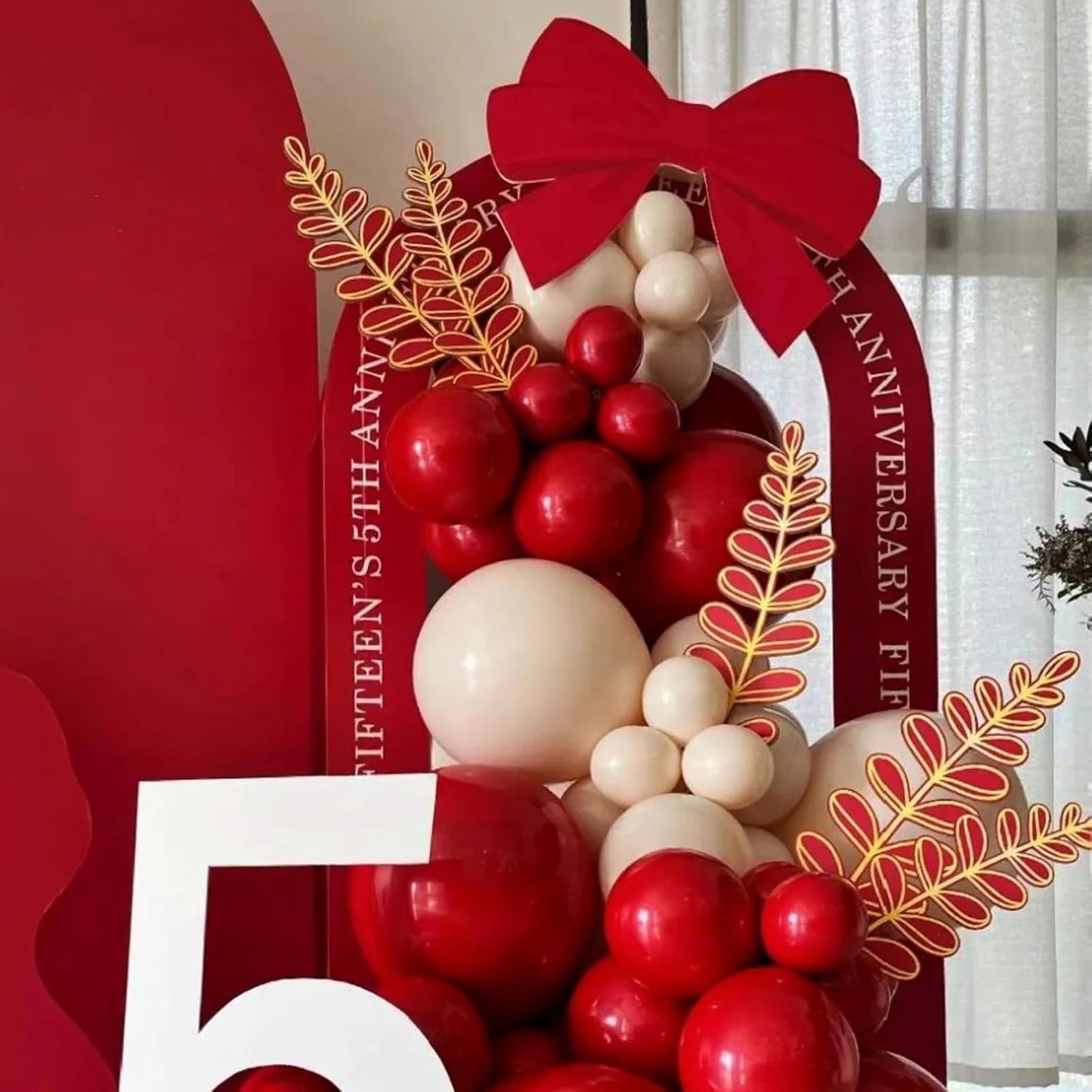 90pack Ruby Balloons Different Size 18/12/10/5 Inch Ruby Balloon Garland Arch Kit for Graduation, Wedding, Birthday, Princess Them, Valentine's Day, Anniversary Party Decorations