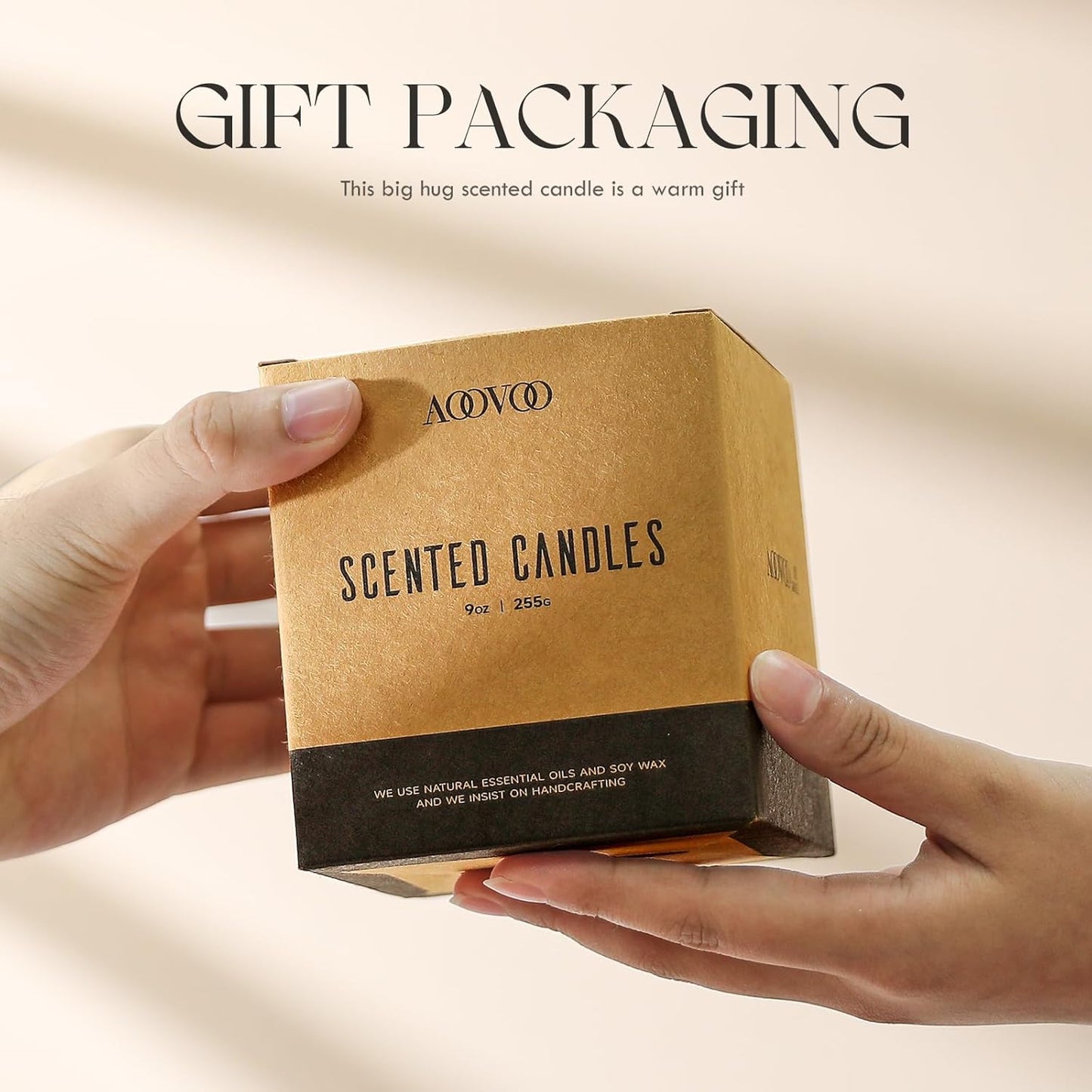 AOOVOO Lemon Lavender Scented Candle - Lavender, Soy Wax, Aromatherapy, 9oz