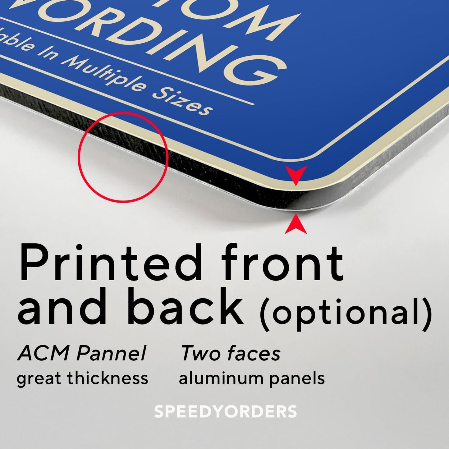 Custom Decorative Outdoor Metal Sign - Personalized Aluminum Sign, Design 1 Blue Steel 42x28 In, Waterproof, Made In USA