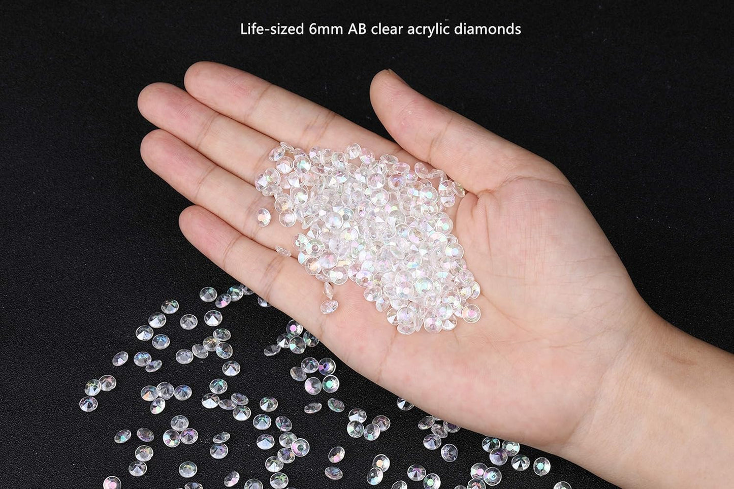 5000 pcs/Pack Wedding Table Scatter Confetti Crystals Acrylic Diamonds 6 mm Rhinestones for Wedding, Bridal Shower, Vase Beads Decorations (6mm, Coffee)