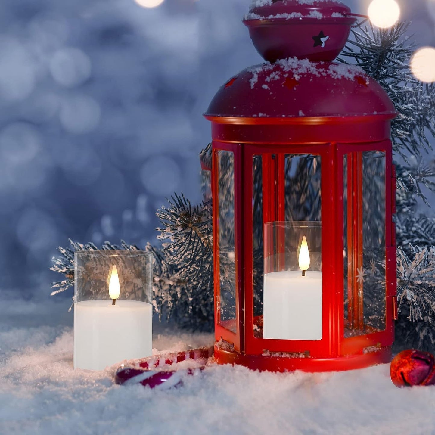 12Pack Glass Flickering Flameless Candles with Remote, 2"X3" Real Wax Votive Candles Battery Operated, Small Electric LED Candles for Wedding Home Decor, w/4 Timers+2 Lighting Modes [Clear]