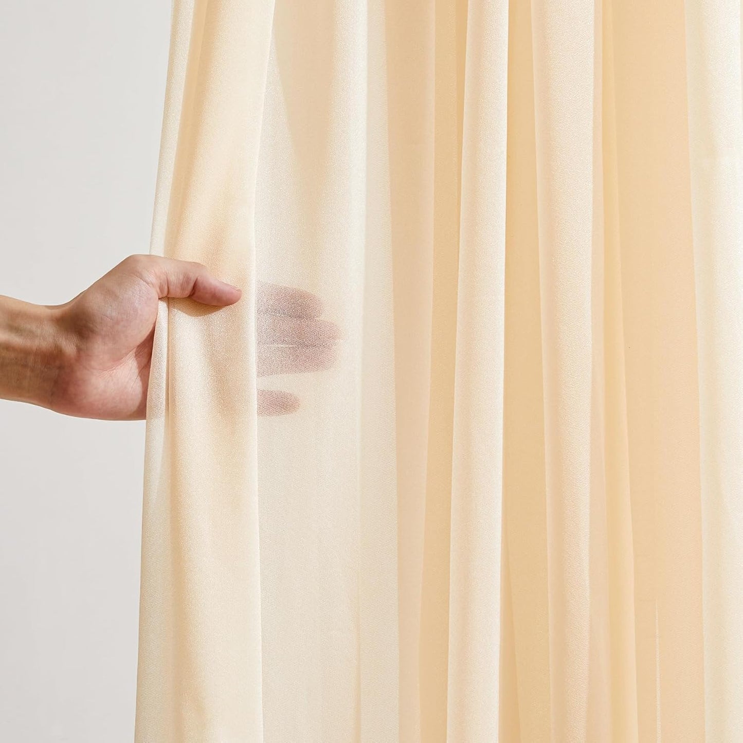 Champagne Wedding Arch Draping Fabric 2 Panels 30'' x 20FT Champagne Drapes Sheer Fabric Backdrop Arch Draping Fabrics for Wedding Ceremony Birthday Party Bridal Shower Decoration