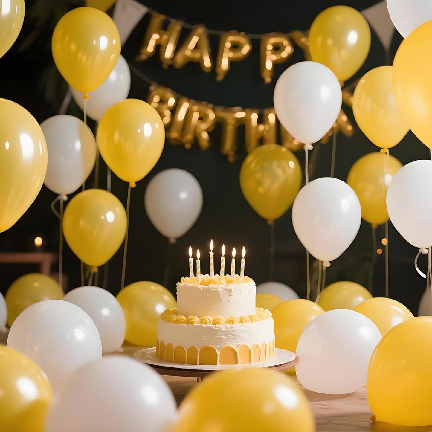 KAWKALSH Yellow Balloon 12 Inch, 110pcs Latex Party Balloons Helium Bright Color for Birthday Baby Shower Wedding Party Supplies Arch Garland Decoration