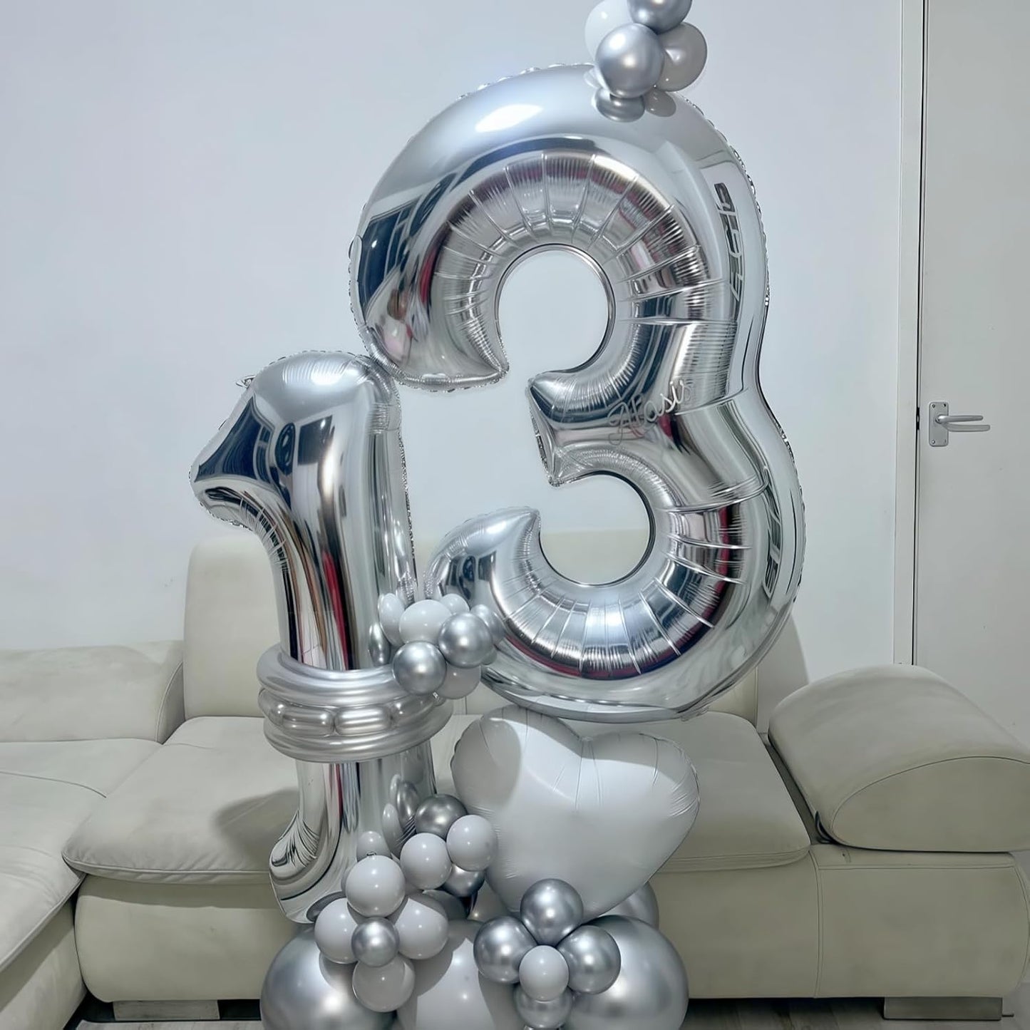 Silver 30 Number Balloons, 40 Inch Helium Foil Number 3 & 0 Balloons for 30 Year Old Birthday Decorations, Large Self Inflating Mylar Balloon for Men 30th Birthday Party Anniversary Decor Supplies