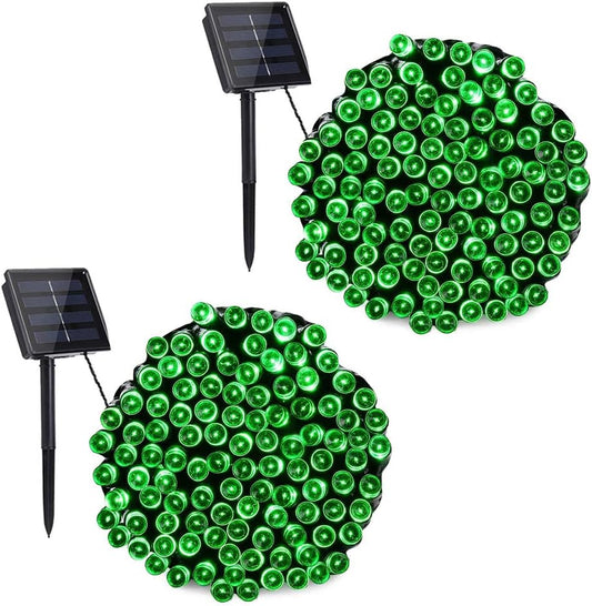 Toodour Solar Christmas Lights Outdoor, 2 Packs Total 144ft 400 LED Solar String Lights with 8 Mode, Outdoor Christmas String Light for Garden, Patio, Fence, Balcony, Xmas Tree Decor - Green