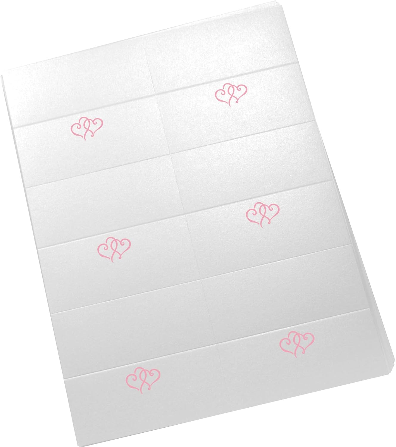 Linked Hearts Printable Place Cards, Pink (Choose Color), Set of 60 (10 Sheets), Laser & Inkjet Printers - Wedding, Party, Dinner, and Special Events - Made in the USA