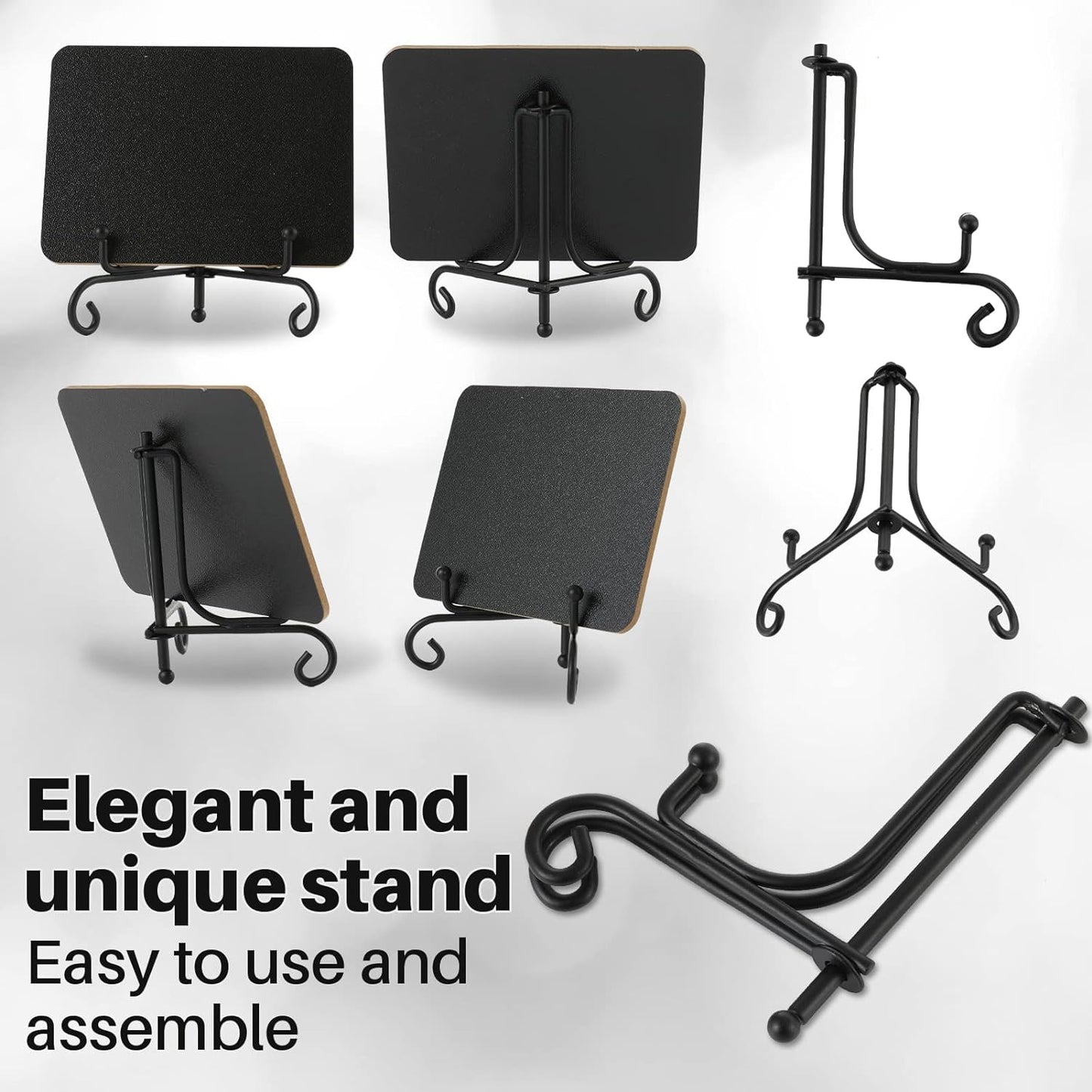 Mini Chalkboard Signs for Food Labels for Party Buffet, Small Place Cards or Name Tags with Iron Stand for Chafing Dish, Mimosa Bar Supplies, Wedding Chalk Board Sign with 2 Pens, 18 Pack Black