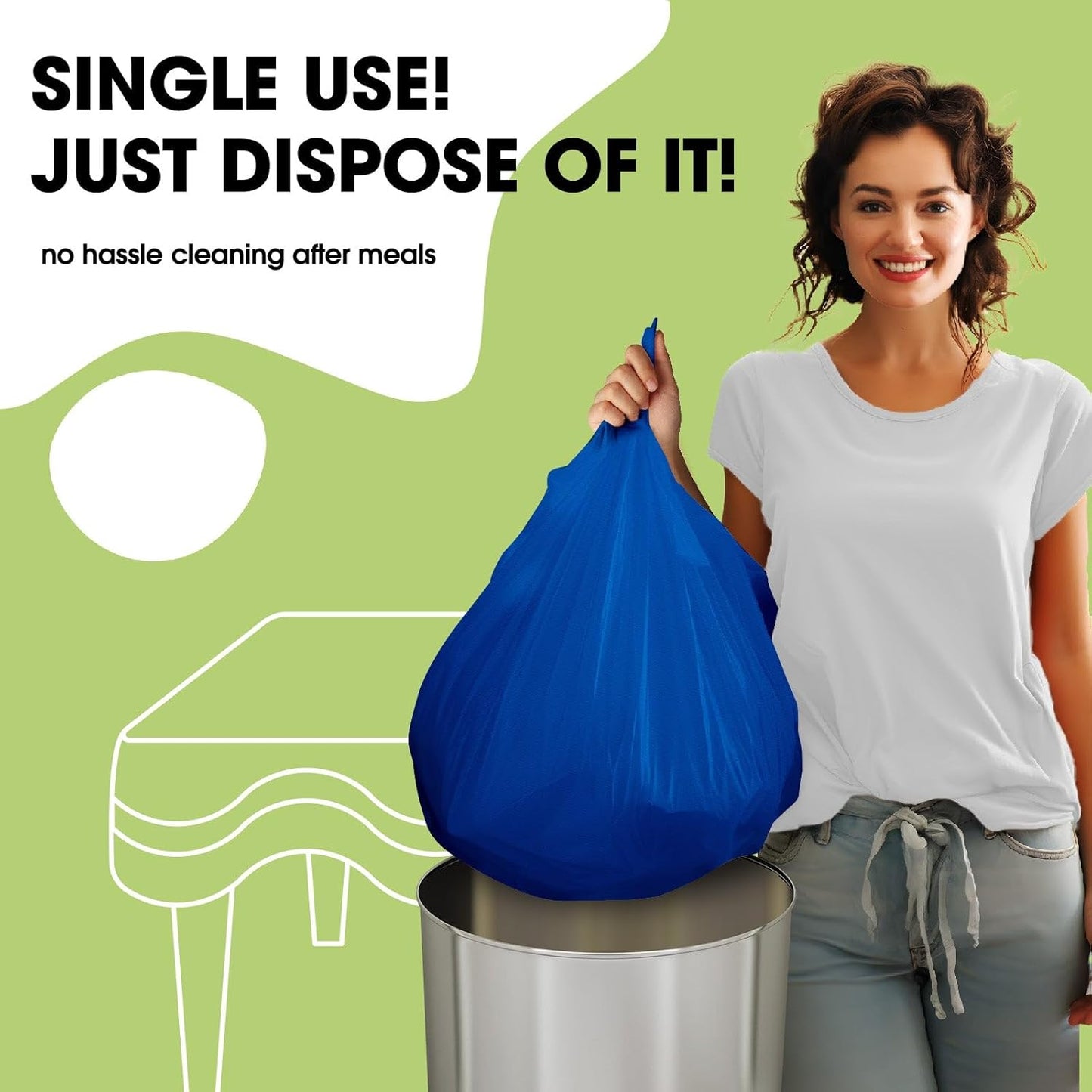 Pureegg Plastic Table Cloth Disposable 10 Pack, 84'' Round Table Cloths, Graduation, Patriotic Decorations, Thanksgiving, Veterans Day Tablecloths, Round, Plastic Cover, Leakproof & Sturdy, Blue