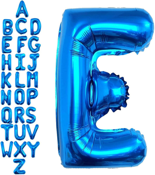 40 Inch Blue Letter E Balloons, DIY Phrase Foil Alphabet Letter E Balloons DIY Word E Banner for Birthday Anniversary Celebration Graduation Party Supplies Decoration