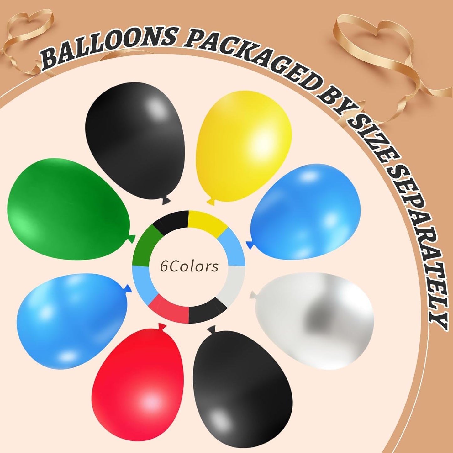 412Pcs Red Blue Yellow Green Black Balloon Arch Garland Kit, 18 12 10 5 Inch Different Size Latex Balloons for Birthday, Video Game Themed Party