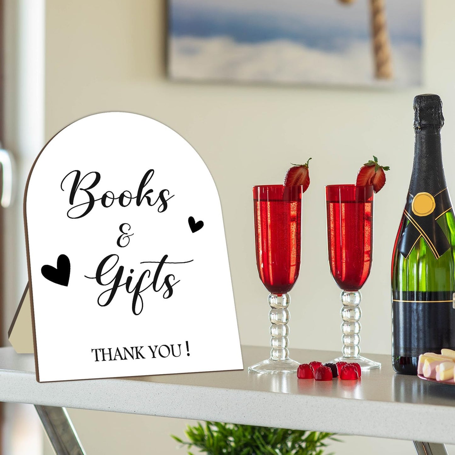 Books & Gifts Minimalist Decor Baby Shower Welcome Sign, 8 * 10IN