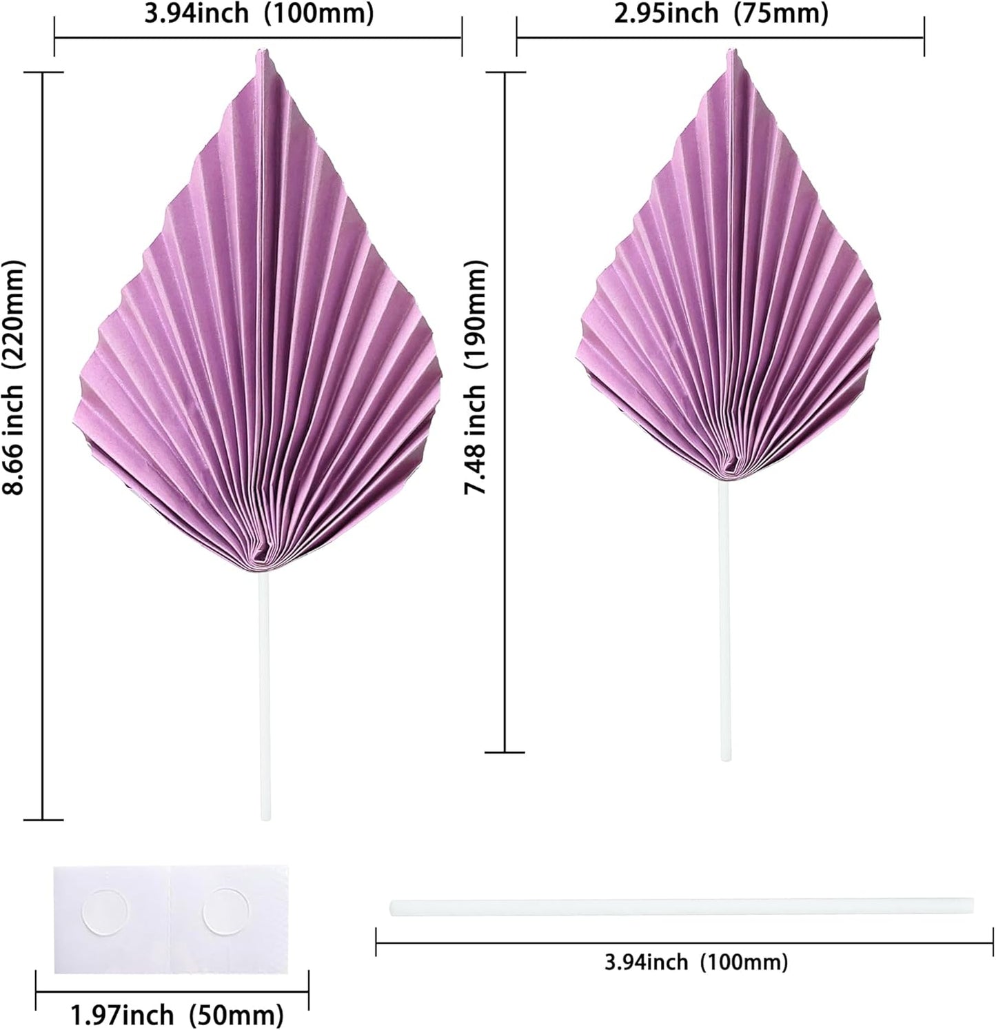 Gyufise 6Pcs Paper Palm Fan Cake Toppers Palm Leaf Fan Cake Topper Palm Spear Leaf Cupcake Toppers Cake Insert Decoration For Cake Decorating Diy Craft Project Home Wedding Party Supplies Purple
