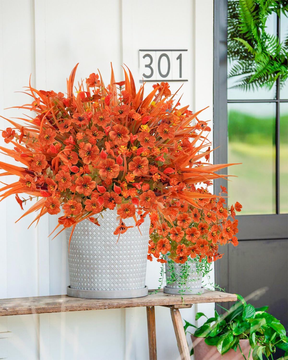 16 Pcs Fake Fall Flowers Decor Faux Fall Plants UV Resistant Artificial Fall Flower Decorations for Home Table Centerpiece Wedding Harvest Baby Shower Party