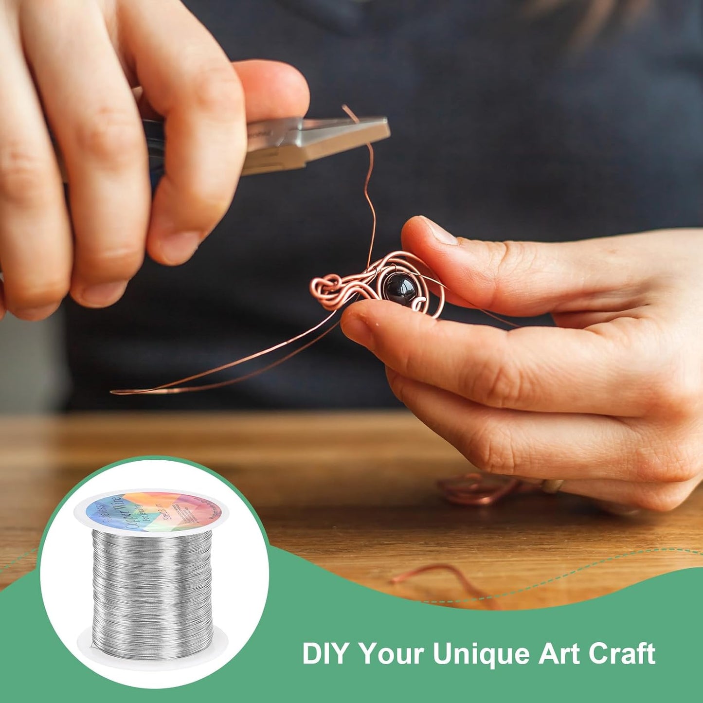 2-Rolls 0.3mm Jewelry Wire, 28 Gauge 328FT Craft Wire Copper Beading Wire for Jewelry Making/Planting/Weaving/DIY Crafting, Soft Metal Wires [100M, Silver White]