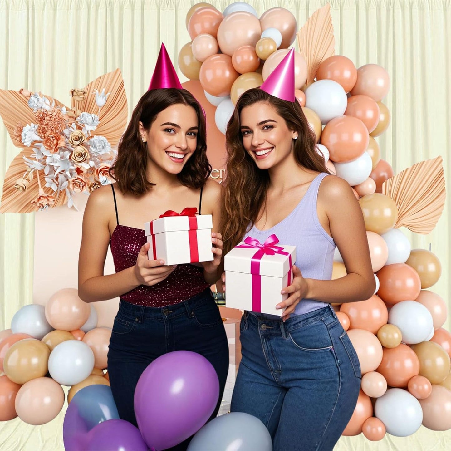 10ft x 10ft Ivory White Backdrop Curtains for Parties, Fabric Satin Background Curtain with Rod Pockets for Weddings, Birthday, Baby Shower, Photography, Graduation Party Backdrop Drapes, 2 Panels