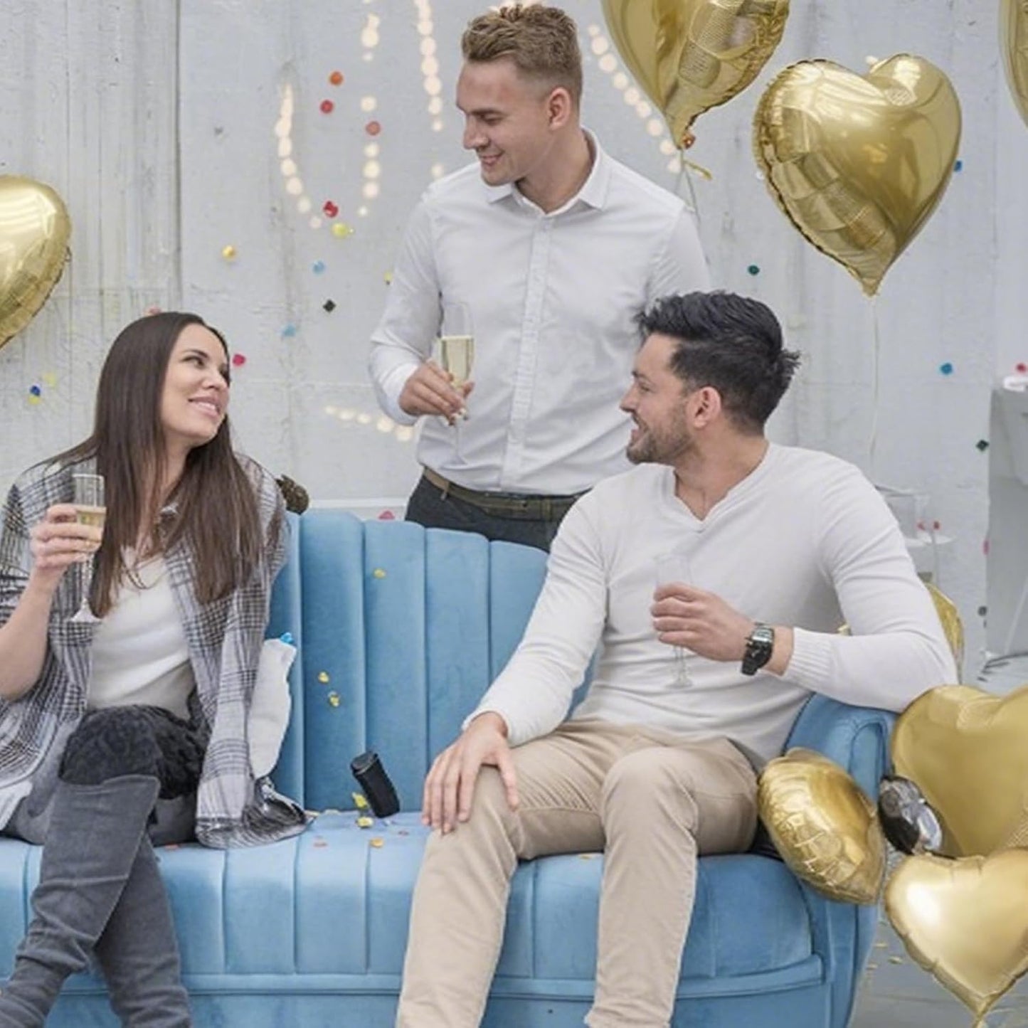 Champagne Gold Heart Balloons, 18 Inch Pastel Gold Heart Shaped Balloon, 12PCS Large Pastel Yellow Helium Foil Love Romantic Balloon for Marriage Wedding Bridal Engagement Party Anniversary Decoration