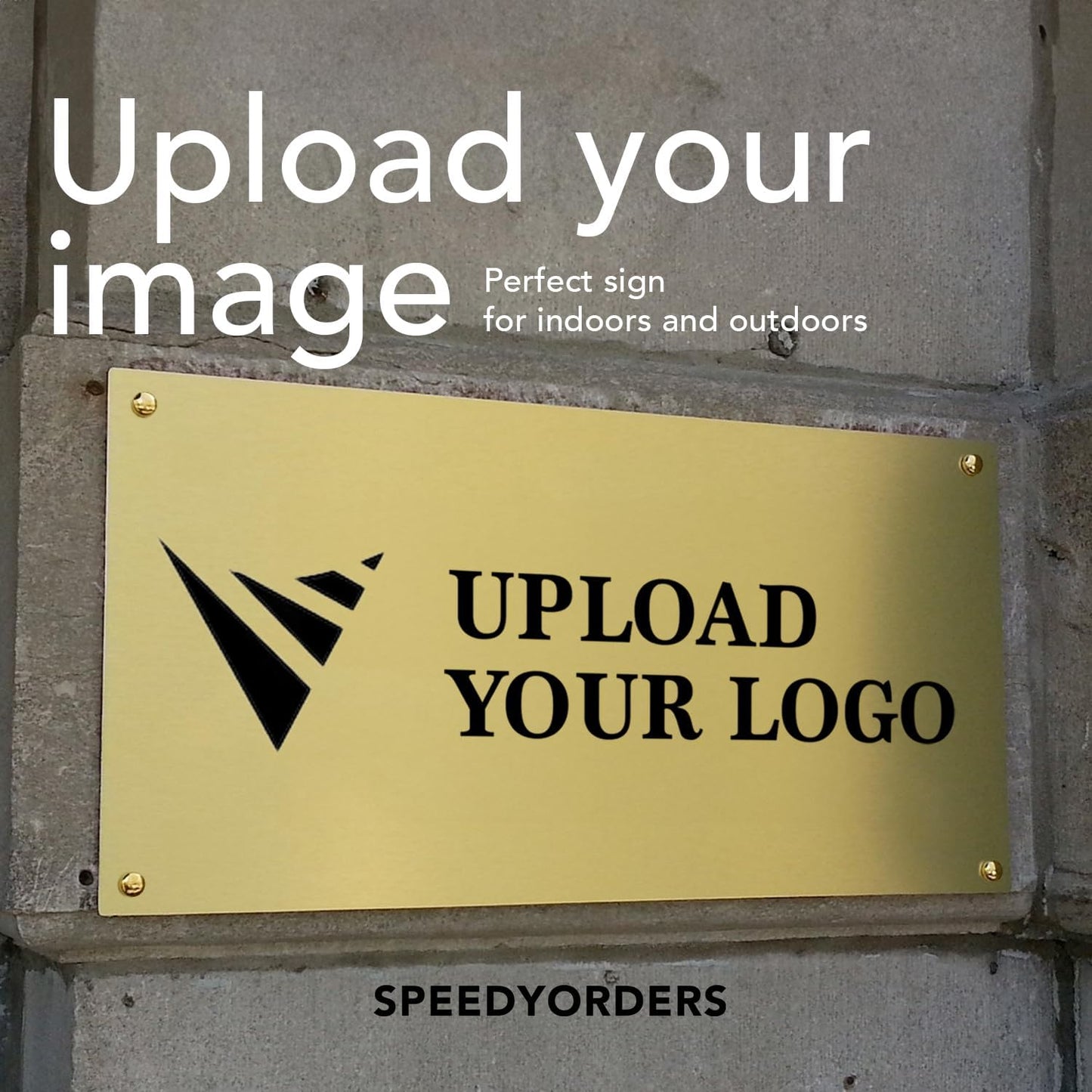 SPEEDYFORMS Custom Outdoor Metal Sign, Personalized Aluminum, Customized Safety, Business, Waterproof White Aluminum (Logo, 20x20 In)