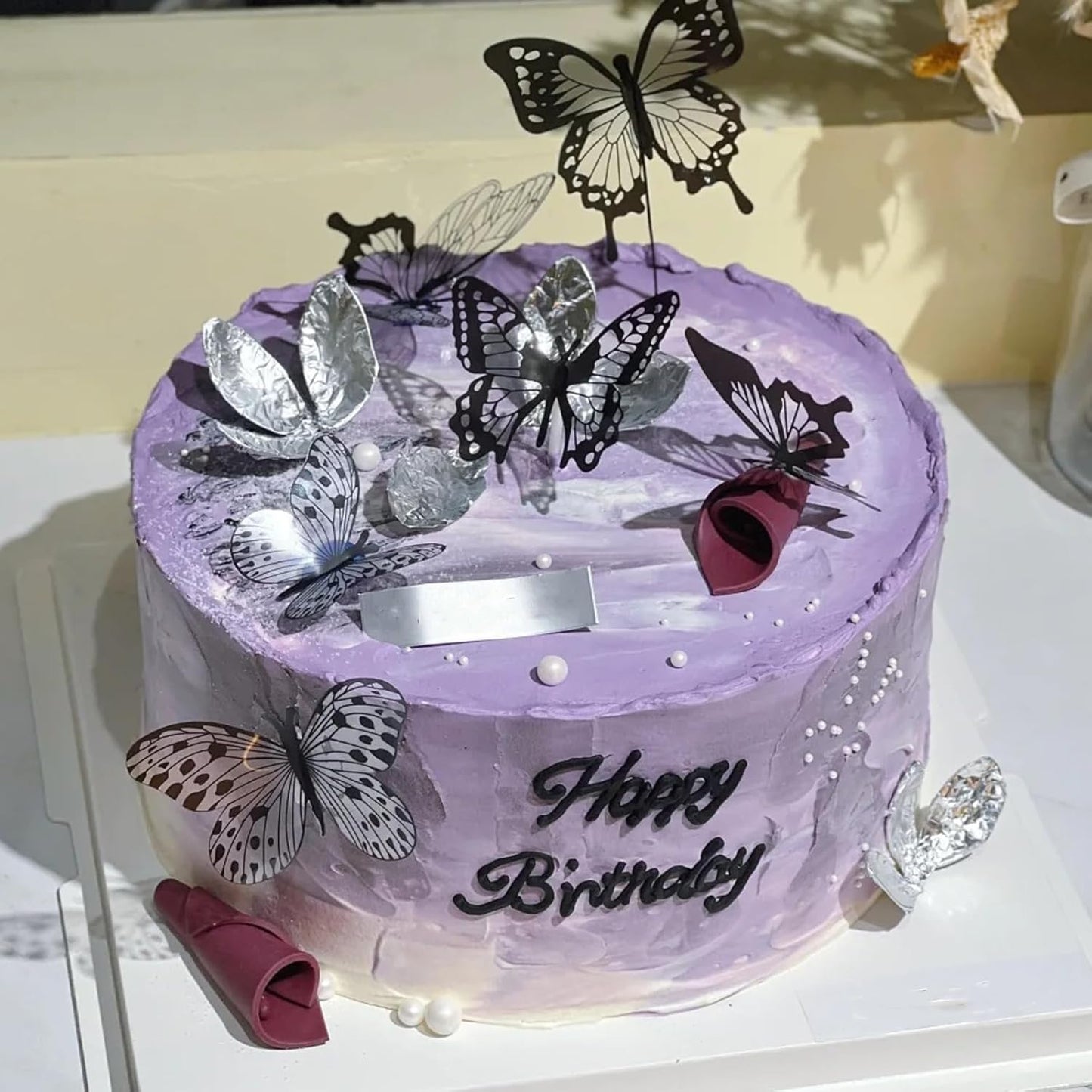 3 Pcs Butterfly Cake Decoration Fondant Molds, Exquisite Butterfly Chocolate Silicone Mold, for Wedding Birthday Cupcake Topping Flower Paste Biscuit Candy Dough Resin Pendant Clay