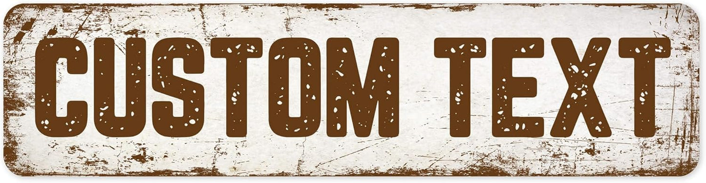 Custom Sign, Custom Street Sign, 11 Font Colors, 13 Font Styles, 4 Hole Options, 22 Sizes, 12x48 Inches, Rust Free DiBound, Fade Resistant, Made in USA by My Sign Center (Rustic)