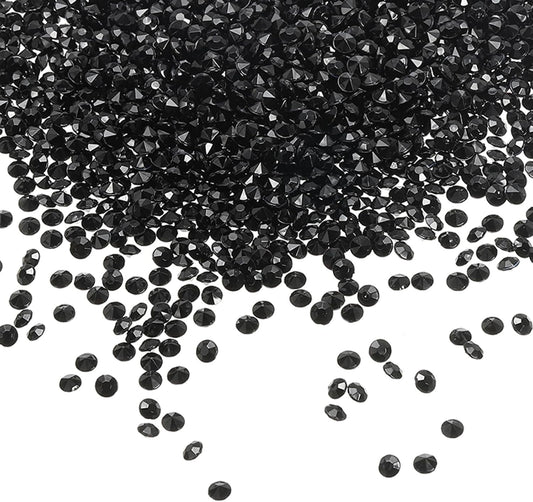 PATIKIL 10000 Pcs Wedding Table Scatter Confetti Crystals 4.5mm Acrylic Diamonds Vase Fillers Gems for Table Centerpiece Decorations Party Vase Beads, Black