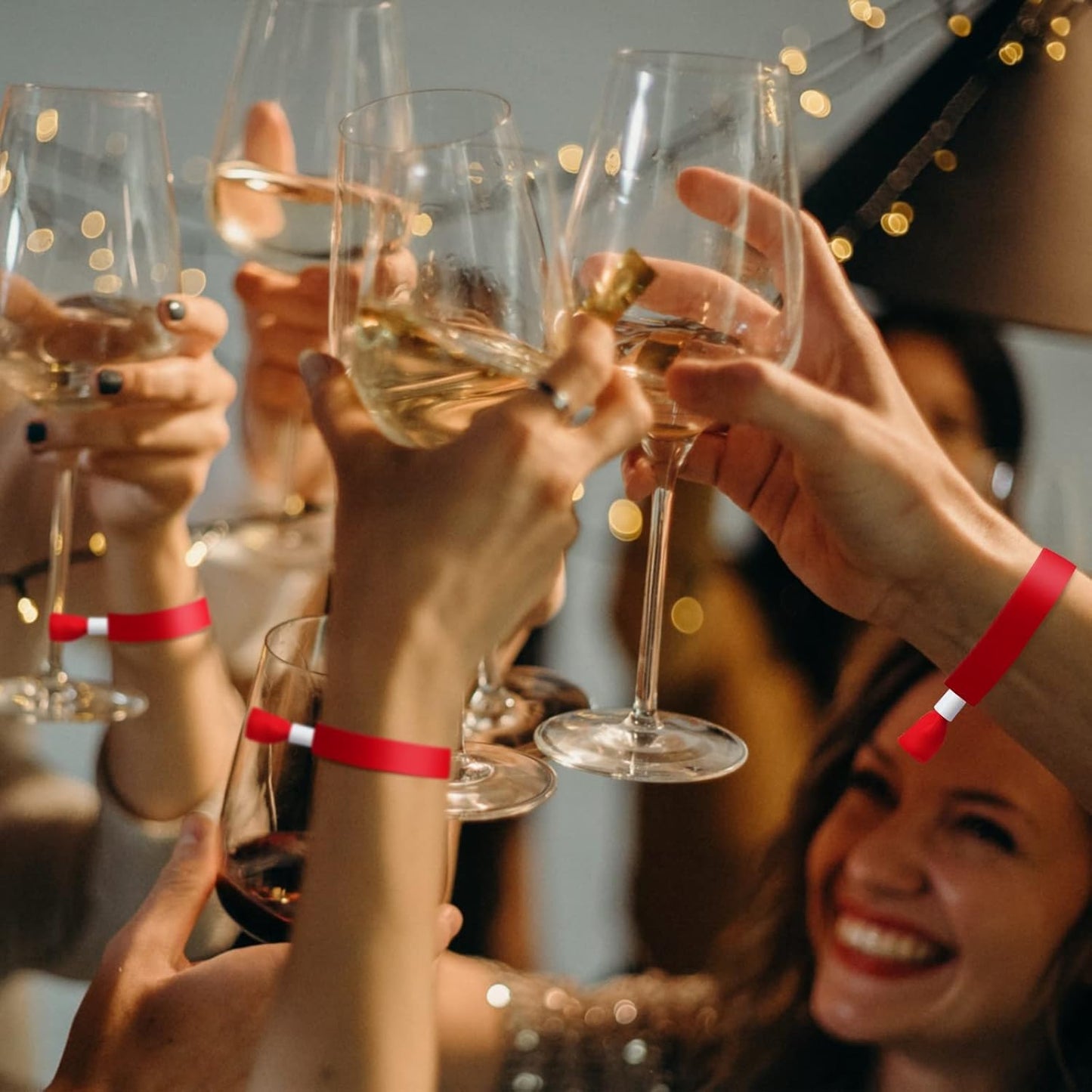 Green-Power America 100 Pcs Cloth Event Wristbands, Event Wristbands, Colored Wrist Bands for Events, for Lightweight Concert Wrist Strap for Activities, Party Bracelets for Events (Color : Red)