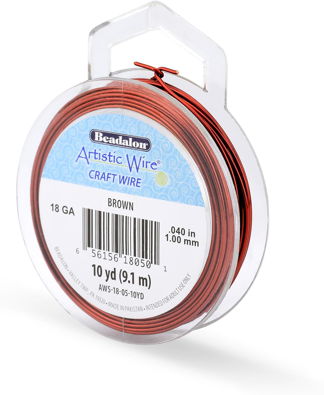 Artistic Wire, 18 Gauge Tarnish Resistant Colored Copper Craft Wire, Brown, 10 yd