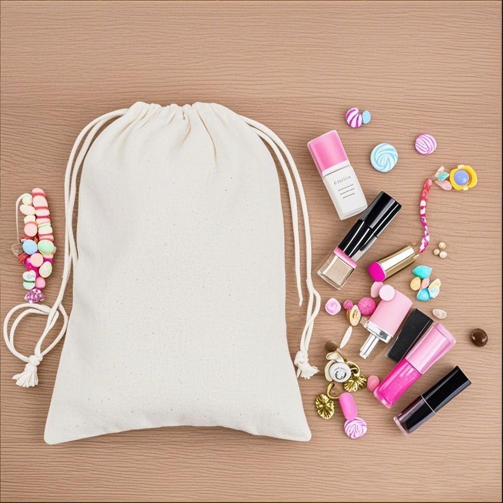 gobyhumm 50 Pieces Muslin Bags Cotton Drawstring Bags Sachet Bag for Home Supplies （4.0 * 4.7"）