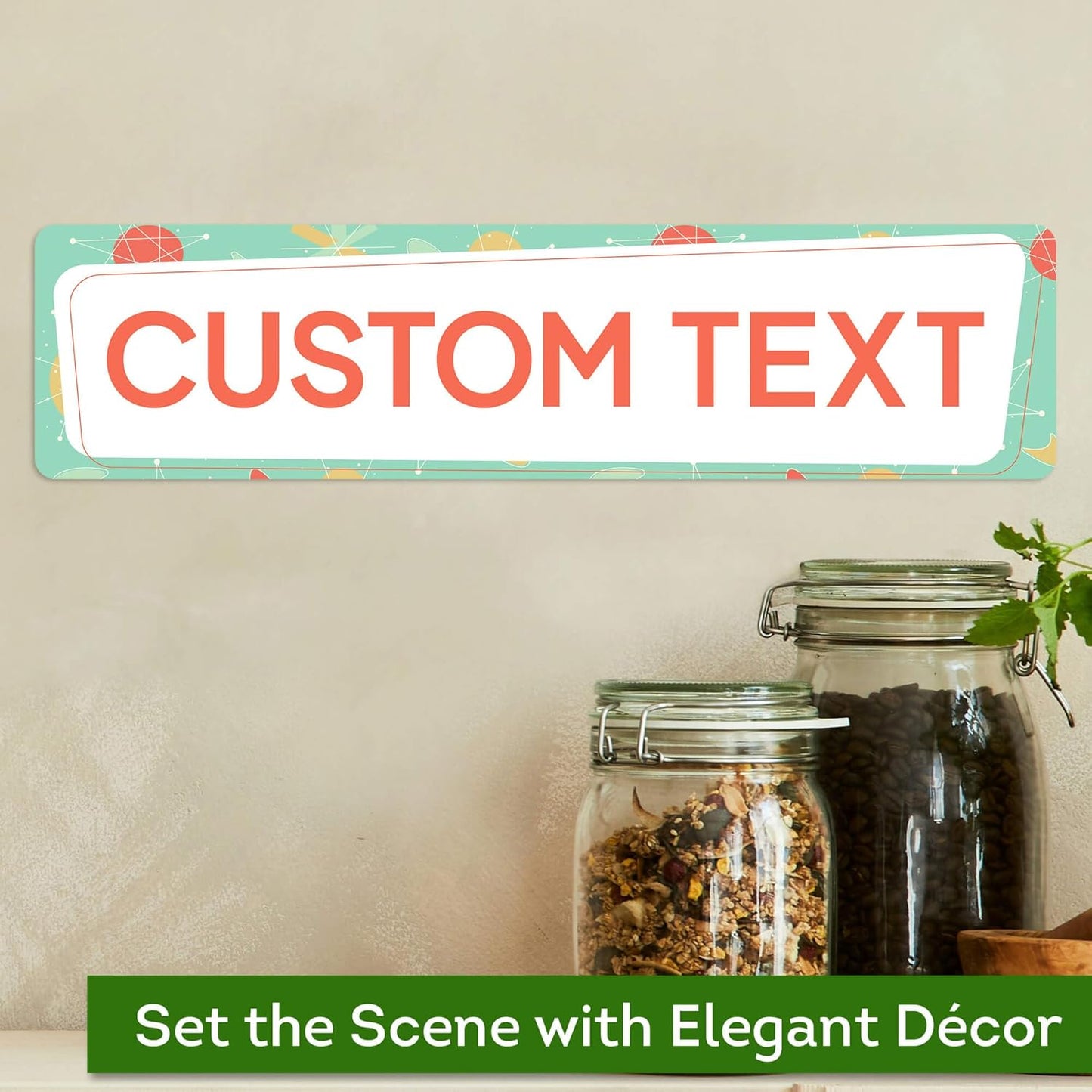 Custom Sign, Custom Street Sign, 11 Font Colors, 13 Font Styles, 4 Hole Options, 22 Sizes, 3x12 Inches, Rust Free DiBound, Fade Resistant, Made in USA by My Sign Center (Mid-Century Modern 2)