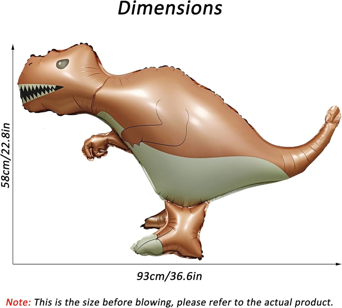 Matte Self Standing Dinosaur Tyrannosaurus Animal Balloons Cute inflatable dinosaur Foil Balloons for Dinosaur themed Three Rex Birthday Party Boy Kids Adults Birthday Party Supplies Decor