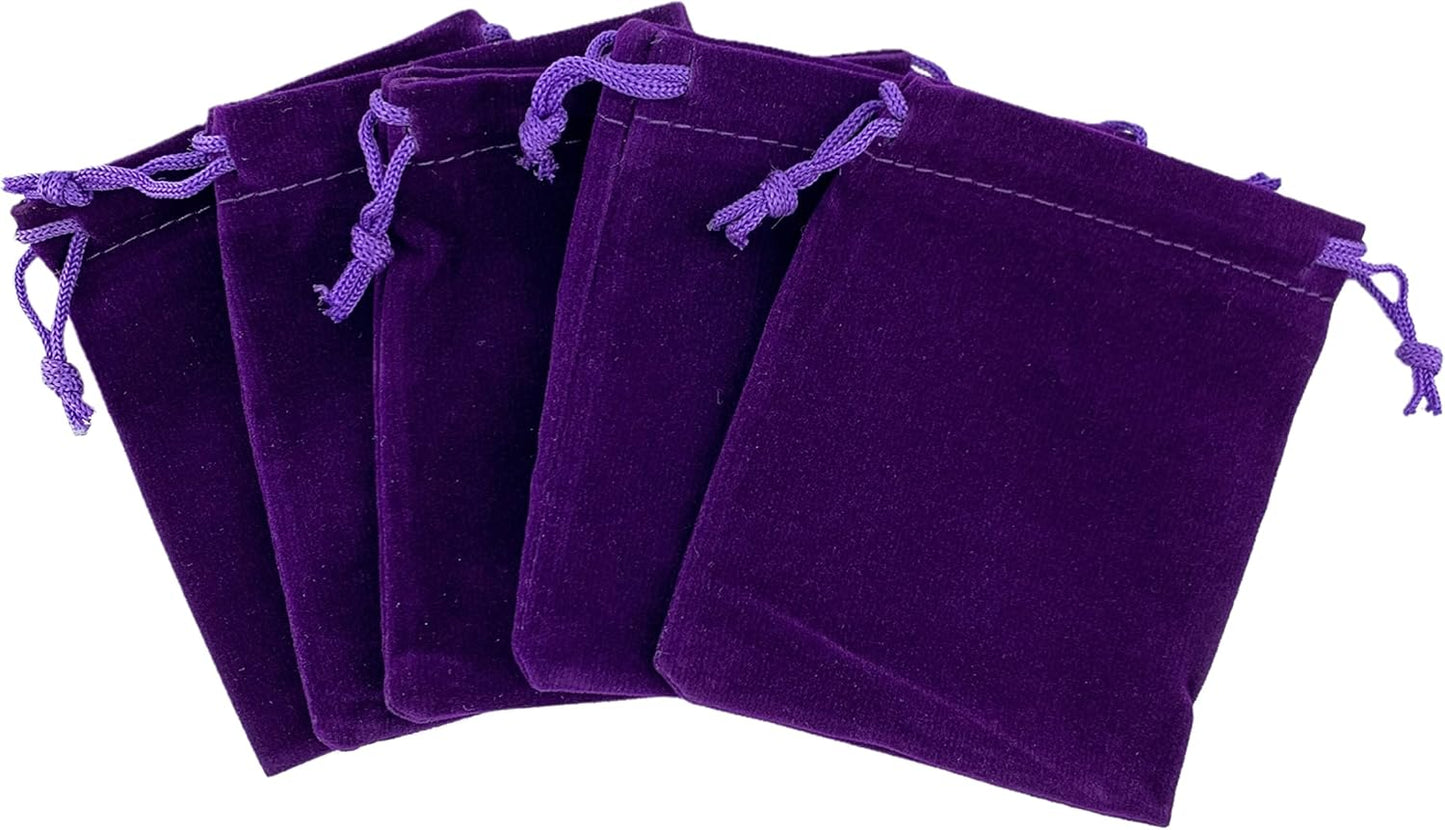 Palmhomee Pack of 48 3x4 Inch Velvet Drawstring Bags Gift Bag Velvet Pouch For Jewelry Wedding and Party Favor (Purple)
