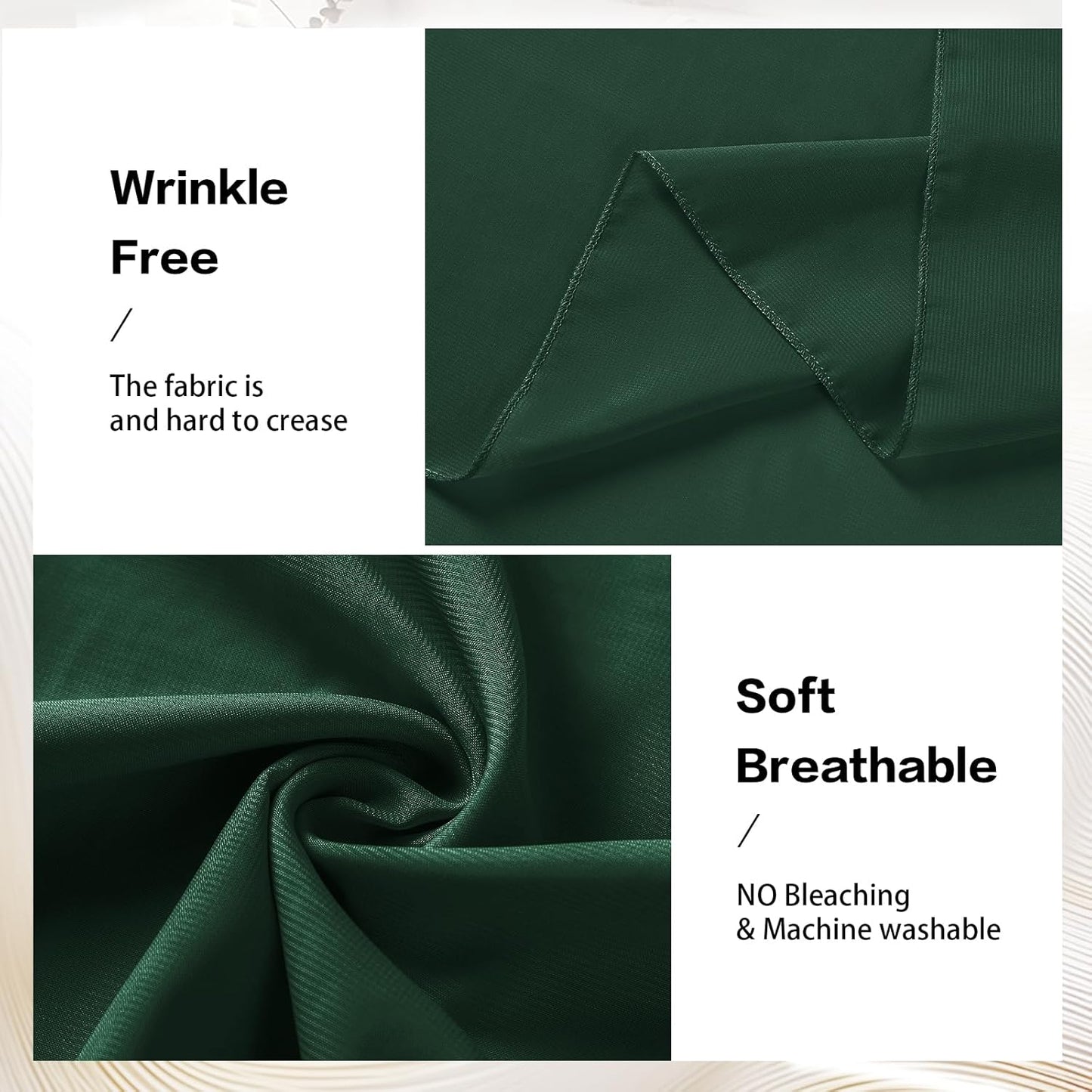 VOK Dark Green Wedding Arch Draping Fabric Chiffon Fabric, 29in x 18Ft Sheer Chiffon Outdoor Curtain for Wedding Ceremony Birthday Party Decoration (Dark Green,1 Panel)