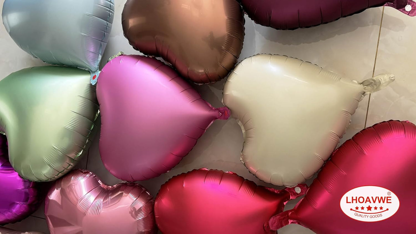 Pink Heart Shaped balloons Pack of 10,18 Inch Love Valentine Balloons Blue Heart Romantic Balloons For Valentines Day Propose Marriage Wedding Bridal Shower Engagement Party Decorations