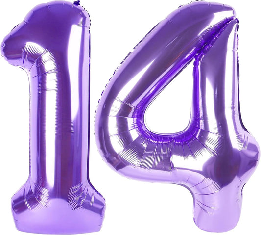 Purple Number 14 Balloon
