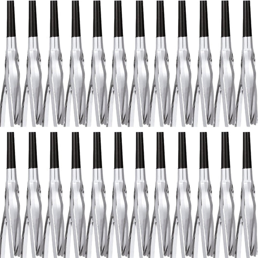 24 Pcs Noise Makers Glitter Metallic Fringed Noise Makers Horns for Baby Shower, Kids Birthday, New Year Party Favor - Silver