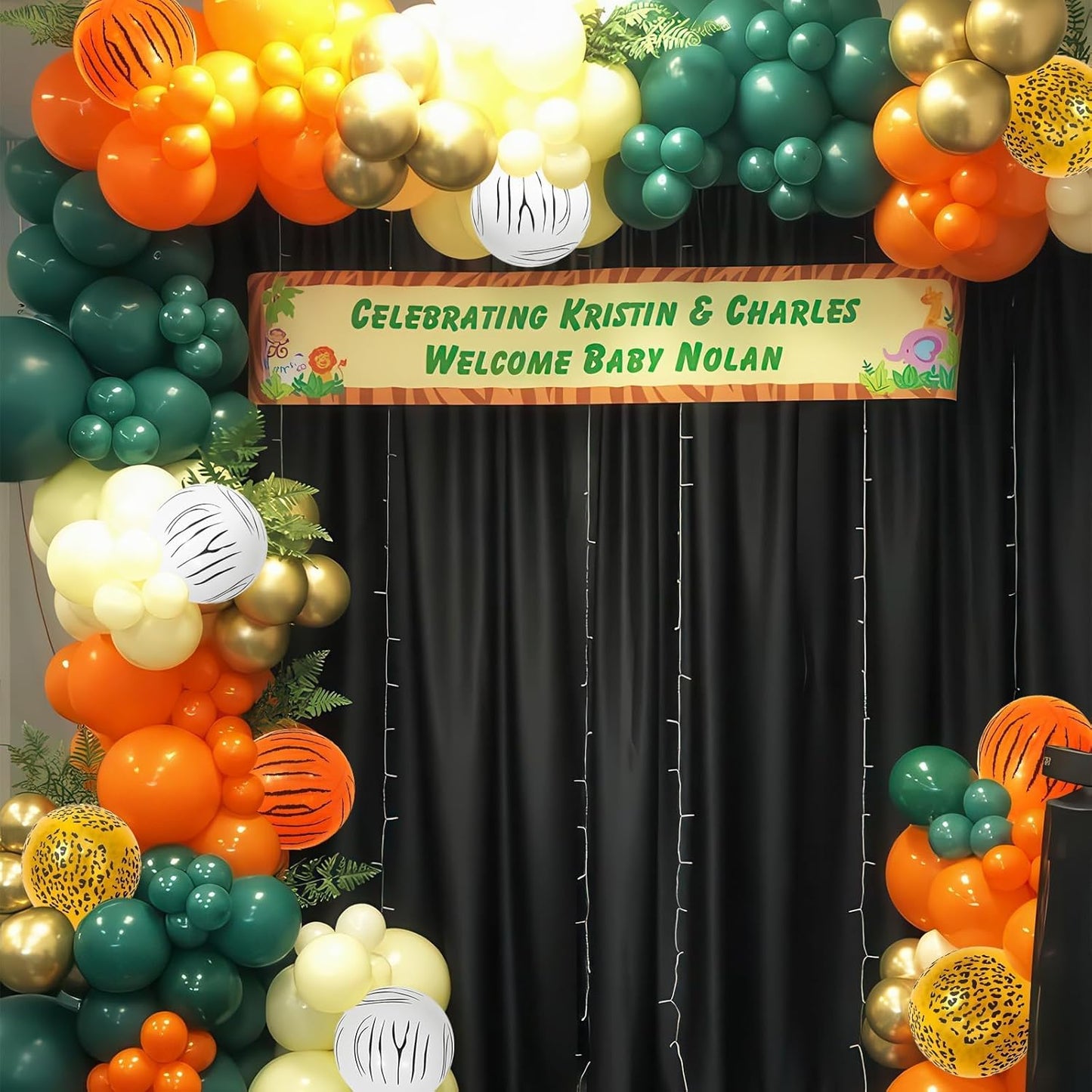 Safari Balloons, 12 Inch Jungle Animal Print Balloons, Tiger Leopard Zebra Print Jungle Safari Theme Olive Green Orange Balloon for Birthday Forest Animal Wild One Party Decorations Supplies