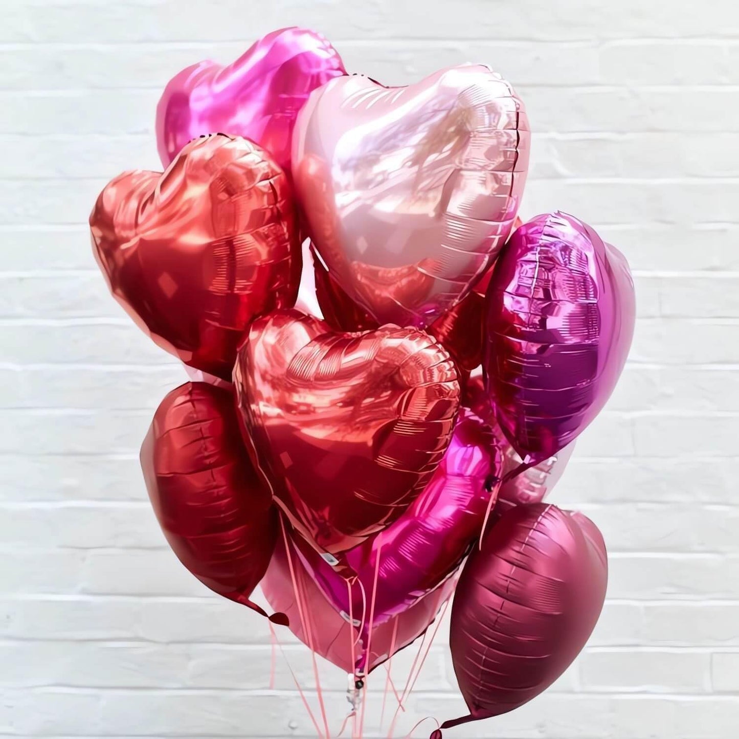 Red Heart Shaped balloons Pack of 12,18 Inch Silver Love Valentine Balloons Pink Heart Romantic Balloons For Valentines Day Propose Marriage Wedding Bridal Shower Engagement Party Decorations