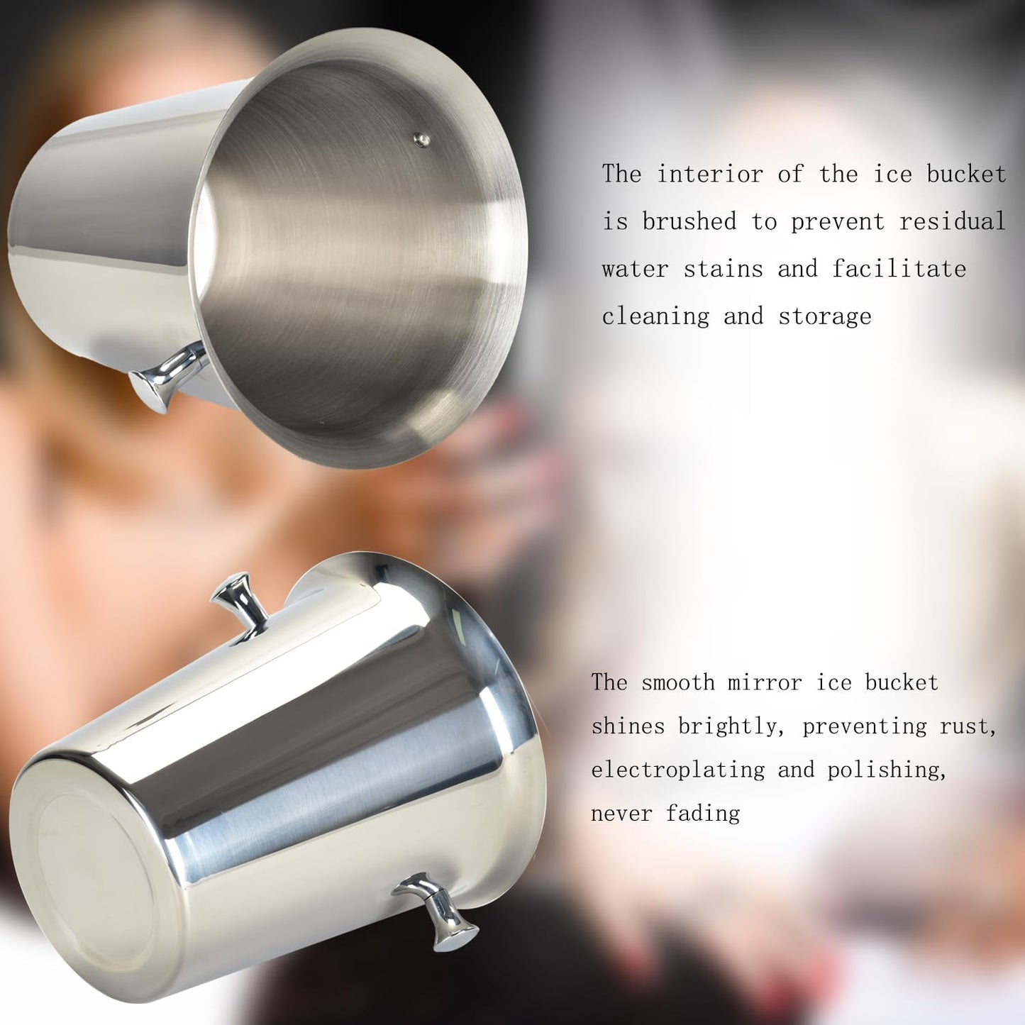 Ice Bucket with Stand Champagne Ice Bucket for party Stainless Steel Standing Champagne Ice Bucket Ice Cube Container Chiller Wine Bucket on Stand for Beer Bar BBQ Wedding KTV Club Kitchen & Bar Wares