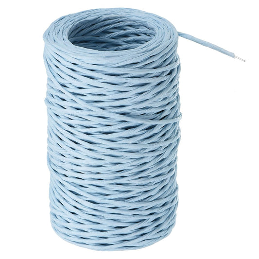 PATIKIL 164 Feet Floral Bind Wire Wrap Twine, 2mm Florist Wire Iron Wire Paper Covered Vine Wrapping Binding Wire for Flower Bouquets, Blue
