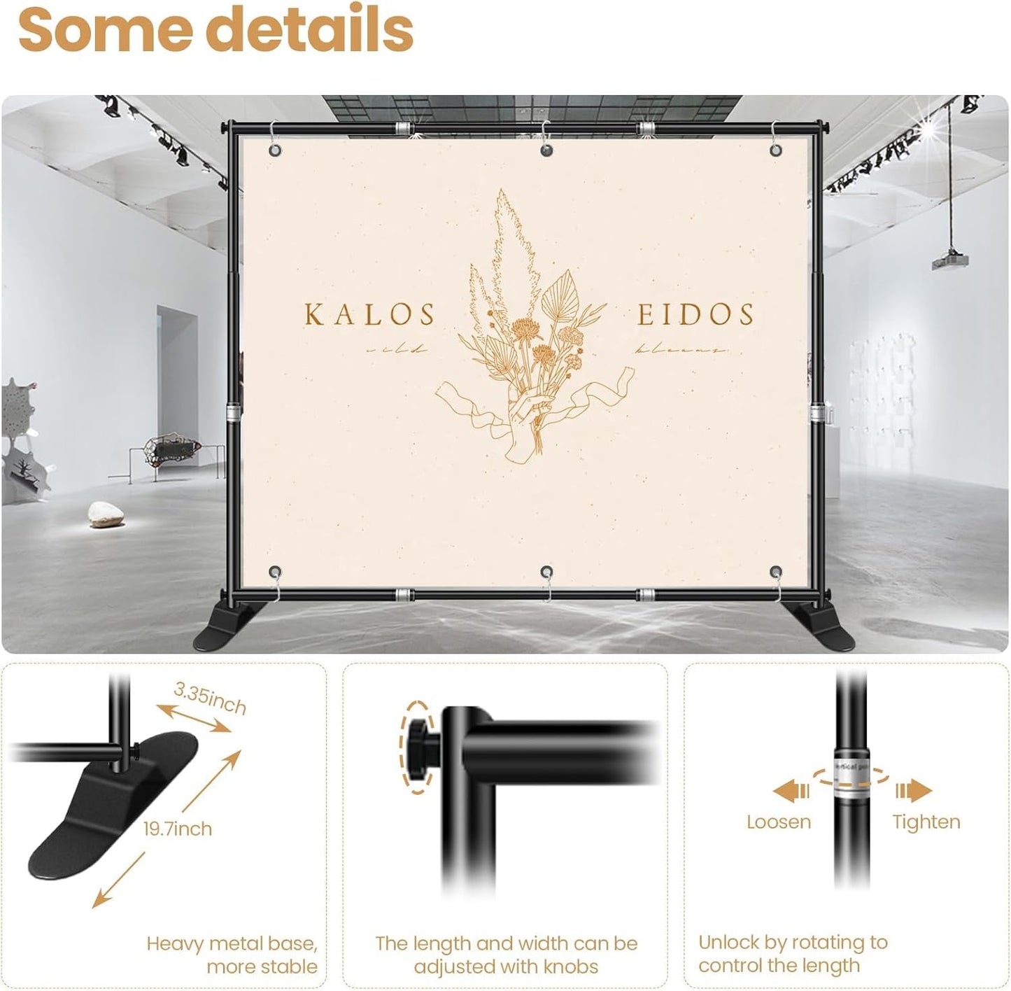 Jiang&Rong 10x10ft Heavy Duty Backdrop Stand Kit - Adjustable Step and Repeat Photo Banner Stand for Photography, Trade Shows, Photo Booths, Events(Black)