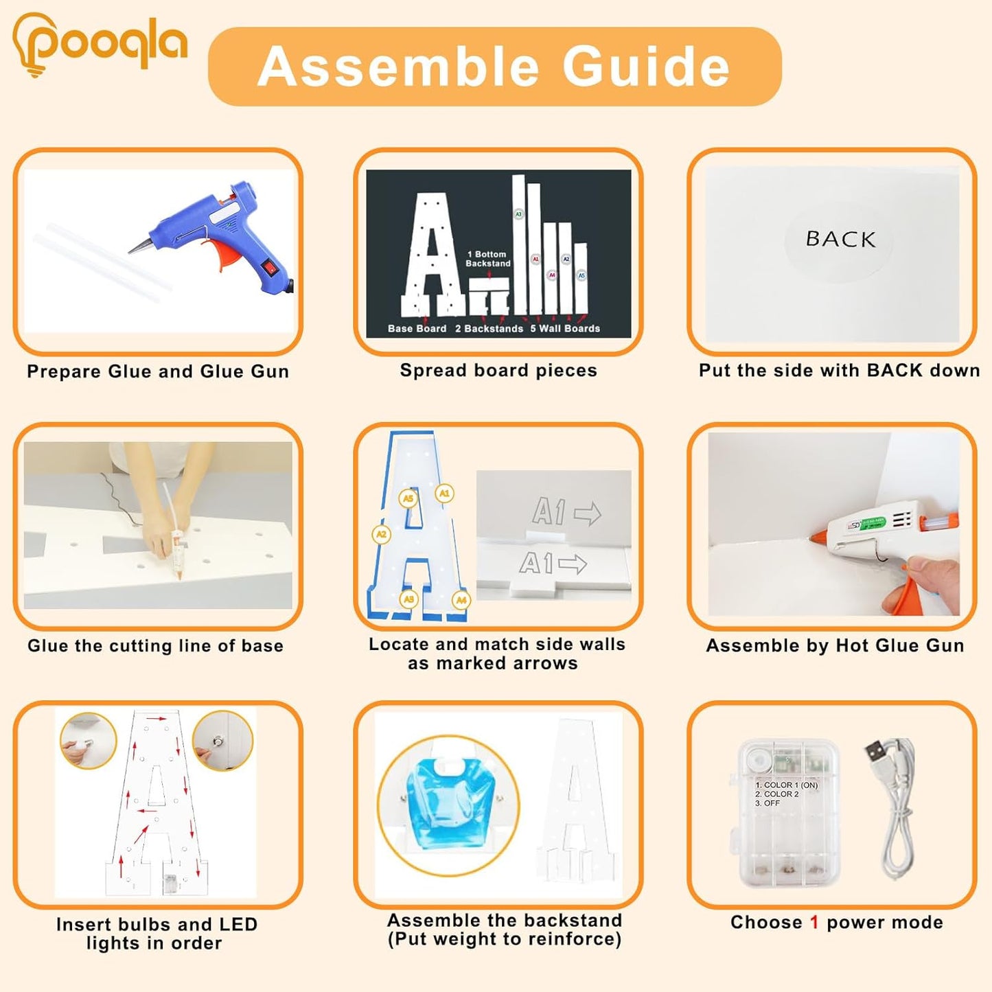 Pooqla 4 FT Light Up Marquee Numbers, Giant Mosaic Light Up Numbers Cool White and Warm White LED, Large Lighted Marquee Numbers for Balloons 1st 16th 21st Birthday Party Decoration, LED Number 1