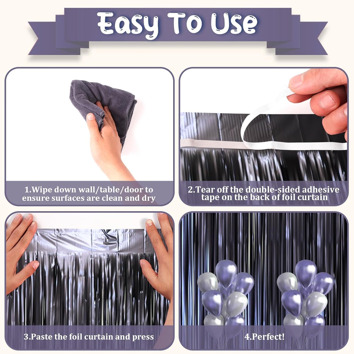 3 Pack 3.3 x 8.2 ft Matte Blue Foil Fringe Curtains, Dark Blue Tinsel Streamers Batman Party Decorations, Fringe Backdrop, Door Shimmer for Graduation, Birthday Backdrop for Men or Boy