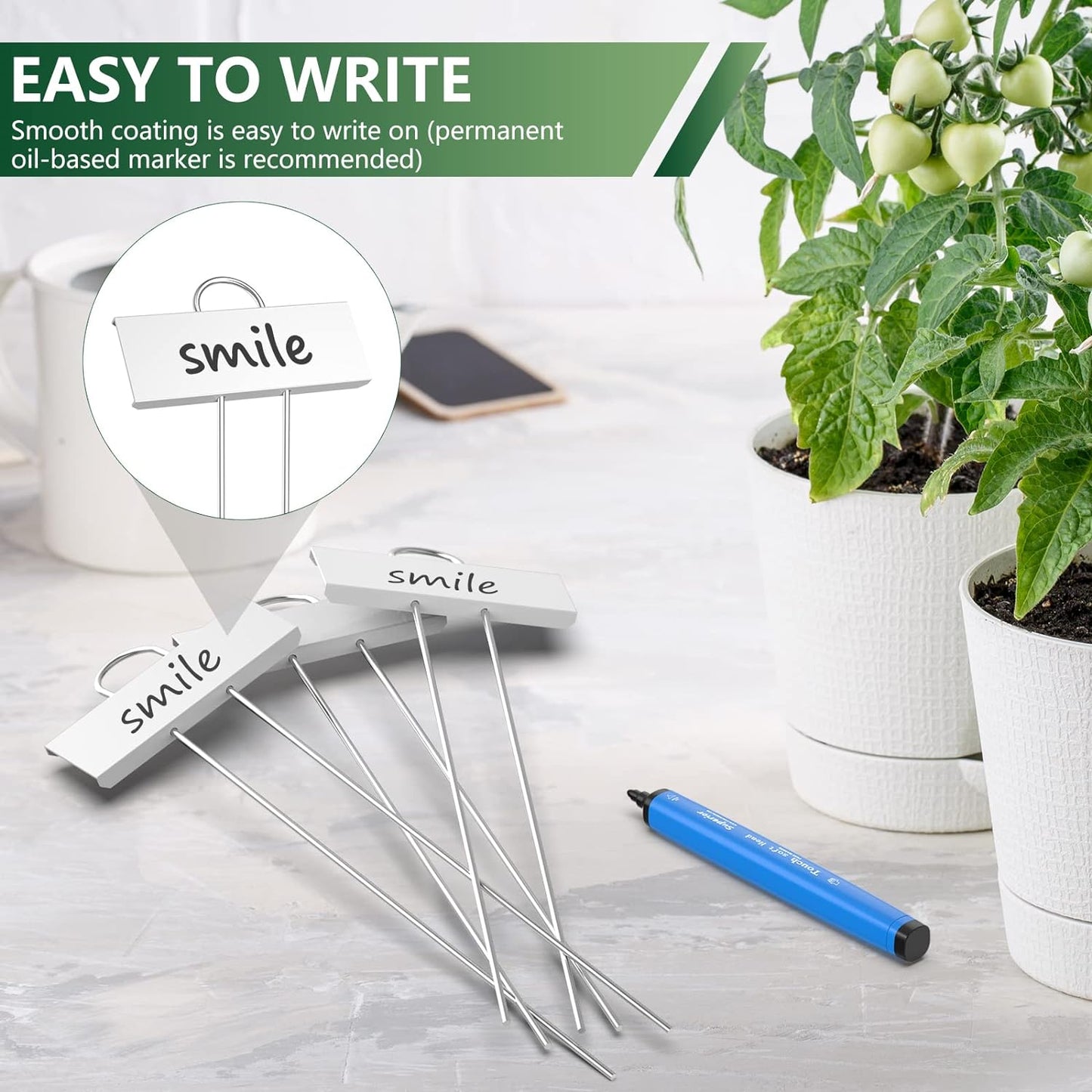 STARTOSTAR 30-Pack Metal Plant Labels, 10.6" Garden Markers Reusable Nursery Tags for Vegetables Herb Flower Seed Greenhouse