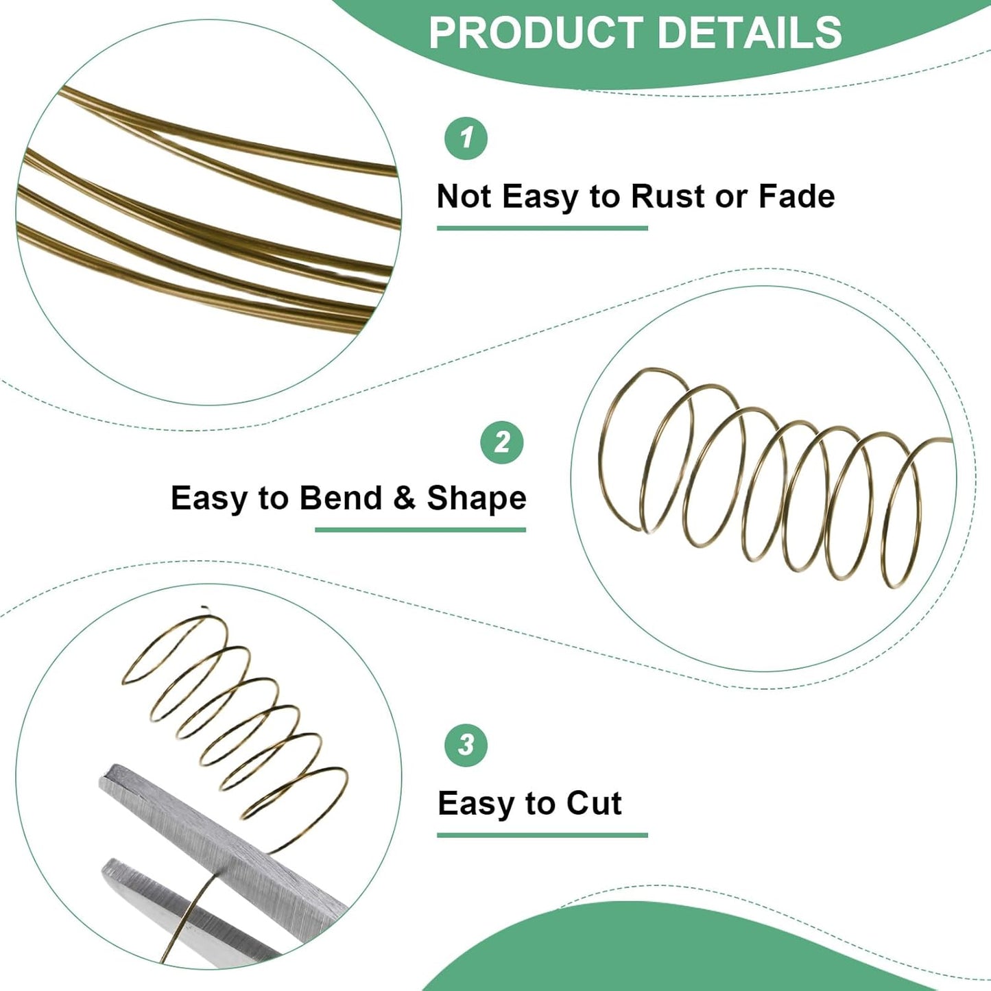 0.4mm Jewelry Wire, 26 Gauge 328FT Craft Wire Copper Beading Wire for Jewelry Making/Planting/Weaving/DIY Crafting, Soft Metal Wires [100M, Bronze Tone]