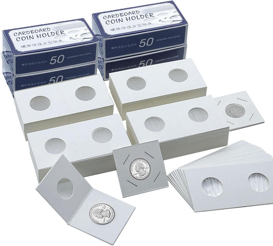 200 PCS Premium Cardboard Coin Flips 2 x 2 inch Coin Collection Supplies for Quarter, Mylar Coin Flips Coin Holders for Collectors (Quarter Coin Flips)